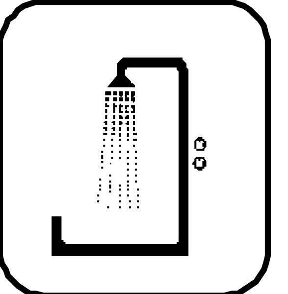 The image shows a black and white icon of an electric shaver with two different views: from above showing its head attachment in use on one side, and another view depicting it as unplugged without any attachments visible.