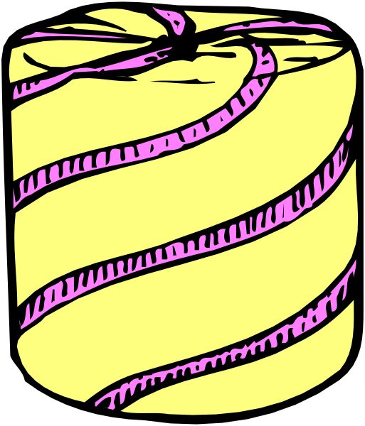 The image shows a roll of paper with purple stripes on it against a black background.