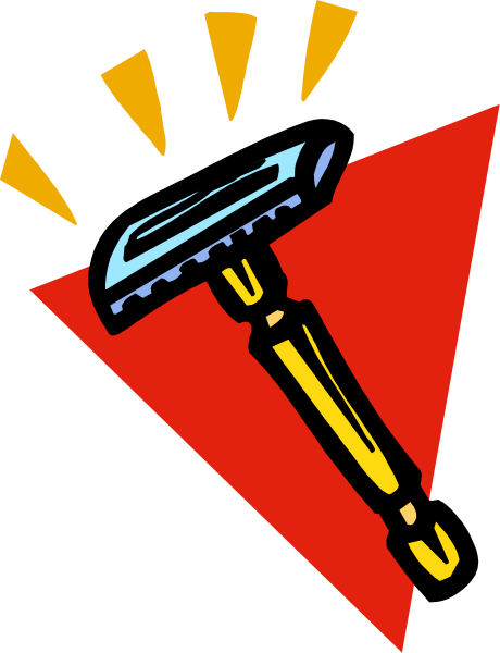 The image shows a red triangle with an illustration of a hammer inside it on top right corner against white background.