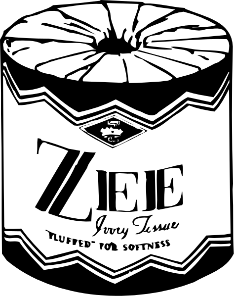 The image shows a black and white graphic with text that reads "ZIE" at the top right corner of an oval shape resembling a pie chart slice. Below this is additional text in cursive script, which appears to be part of another word or phrase but only 'zie' can be seen clearly from this angle. The background features what looks like a decorative border with intricate patterns and shapes that are not fully visible due to the image size and resolution.