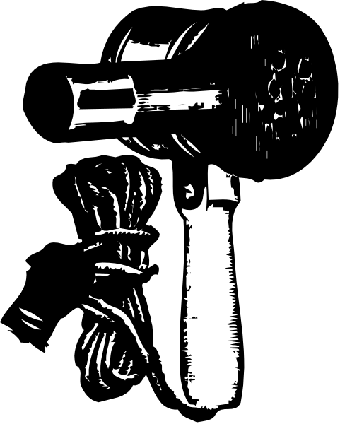 The black and white illustration shows a person holding an object that resembles a gun with their left hand while standing in front of what appears to be a dark background.