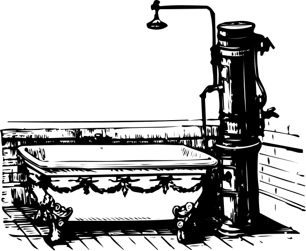 The black and white illustration shows a table with various items on it including what appears to be an oil lamp, possibly in front of some candles; there is also another object that could resemble a small statue or figurine next to these objects.