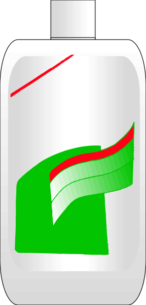 The image shows a bottle of hand sanitizer with its cap off against an indistinct background.