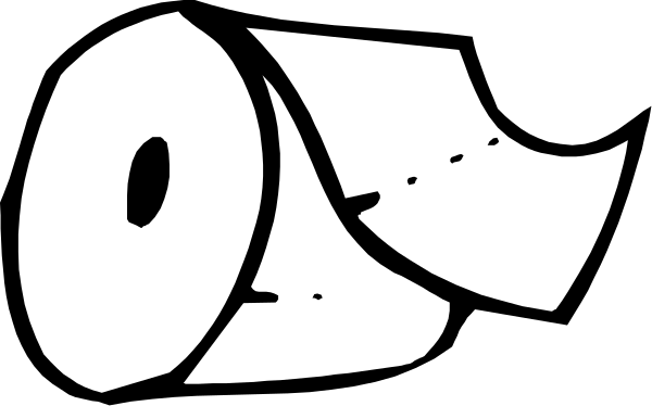 The black and white logo of a roller paper towel with text on it that reads "PAPER TOWEL".