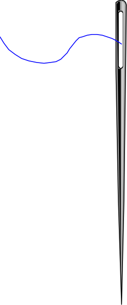 The image shows a black vertical object with blue horizontal lines on it against a gray background.