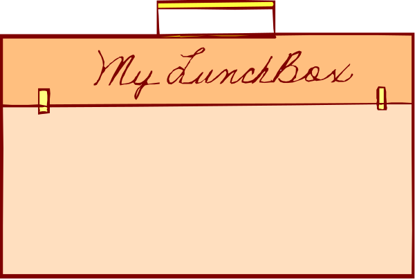 The image shows a cartoon of an open lunch box with writing on it that says "My Lunchbox."