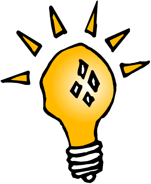 The black silhouette of a light bulb with an idea inside it is depicted against a dark background.