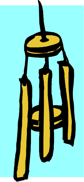 The image shows a cartoon of an upside down golden bell hanging from what appears to be a rope with two knots on either end.