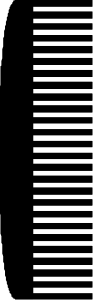 The image shows a black and white striped pattern with no discernible content within it.