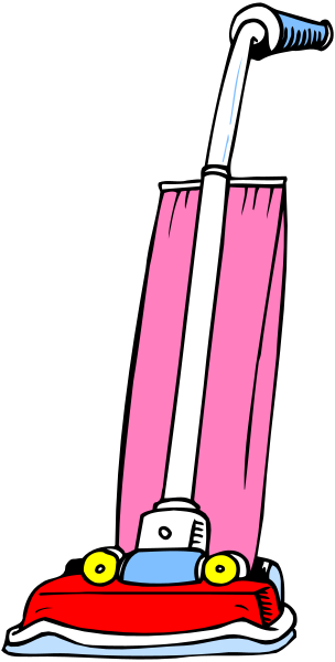 The image shows a vacuum cleaner with an extension cord being used to suck up water from what appears to be a flooded area; it's set against a dark background that has pink streaks at the bottom, possibly indicating some sort of flooring material or color scheme for cleaning purposes.