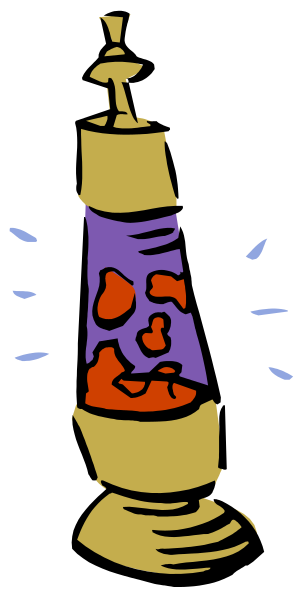 The image shows a cartoon illustration of an old-fashioned glass bottle with red liquid inside it placed on top of what appears to be a small table against a black background; there is no text present in this clip-art image, and all objects depicted herein are stationary without any actions taking place.