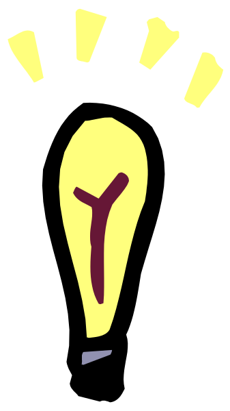 The image shows a black background with two yellow elements: an illuminated light bulb on top of what appears to be a red candle flame at its base.