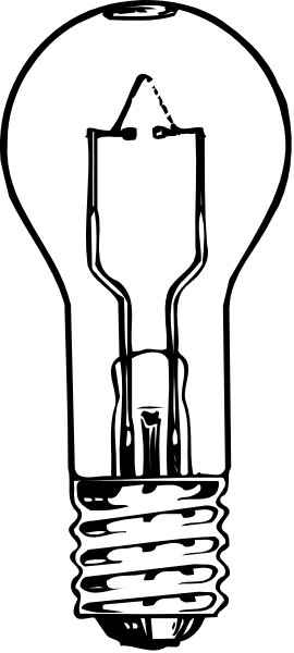 The black and white illustration shows a light bulb with an eraser on top of it against a striped background.