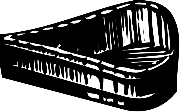 The black and white illustration shows a boat with an open hatch on top of it against a dark background.