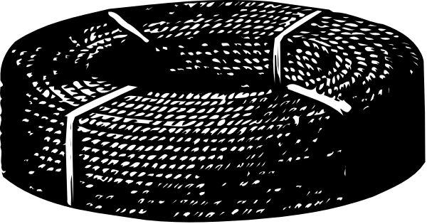 The black and white illustration shows a circular object with several lines radiating from its center to form concentric circles around it; there is no text present in this image.
