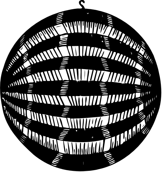 The black and white images show a globe with latitude lines on it to its left and an abstract pattern of what appears to be musical notes in treble clef form to its right.