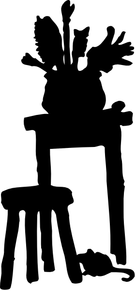 The image shows a black and white photo of an object with two distinct sections: on top is what appears to be a person's face in profile view; below that section is another part which seems like it could represent some sort of animal, possibly due to its shape or pattern resembling fur.
