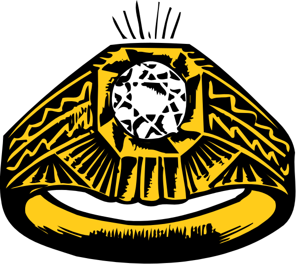 The image shows a black and white illustration of two rings with diamonds on top against an unadorned background.