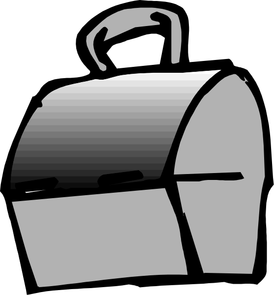 The image shows a black and white cartoon of an envelope with a person's head on it standing next to what appears to be a mailbox in front of which there is some text that reads "Gift."