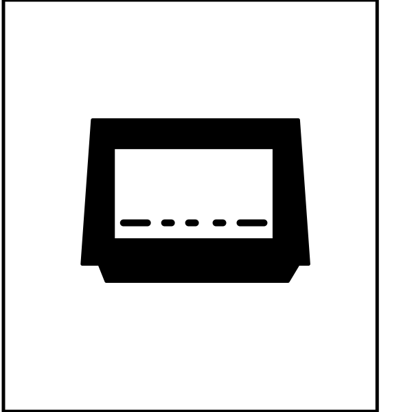 The image shows a black and white icon of two signs: on top there is an arrow pointing upwards with text "UP" next to it; below that sign is another one showing what appears to be a clock, indicating time-related information such as hours or minutes but not providing specific numbers for the current time.