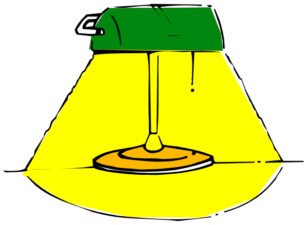 The image shows a cartoon of an open umbrella with raindrops falling from it onto a lit lamp below in what appears to be nighttime.