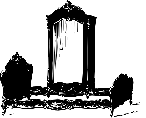 The black and white photo shows a room with an open door leading to another space; there is no visible text on this image.
