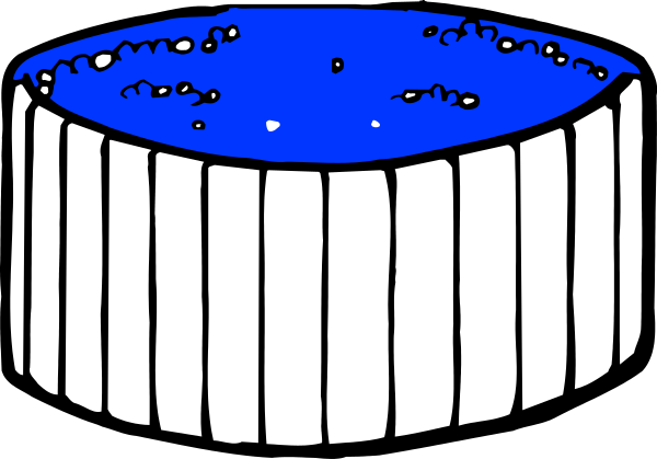 The image shows a blue bowl with white dots on it placed inside an ice bucket filled with water.