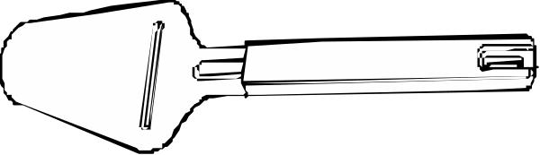 The image shows a simple black and white line drawing of an ice cream cone with two scoops on top placed next to what appears to be a small shovel-like tool.