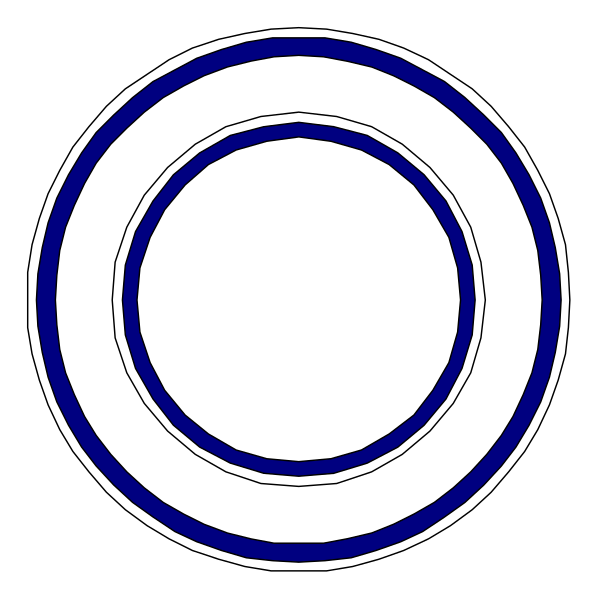 The image shows a circular emblem with an inner circle that has concentric rings creating a bullseye effect on what appears to be a dark background.