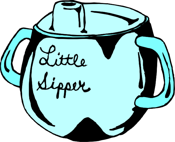 The black and white illustration shows a cartoon of an ice cream cone with two scoops on top next to text that reads "Little Sipper."