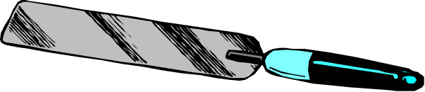 The black and white photo shows a close up of an object that resembles a toothbrush with blue bristles in front of it.
