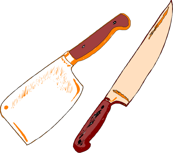 The image shows three knives of different sizes placed next to each other on a dark background with no additional context provided about their location or use.