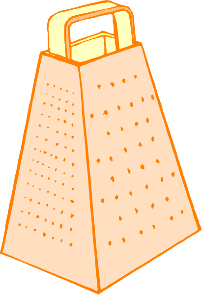 The image shows a cartoon of an orange cone with holes on top against a black background.