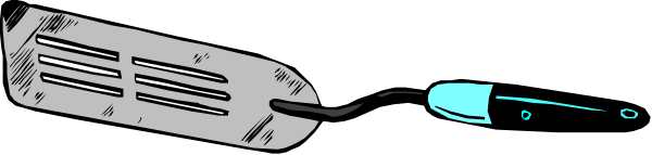 The image shows a knife with blue accents on its handle resting against what appears to be an unseen surface; there is no text present in this clip-art illustration.