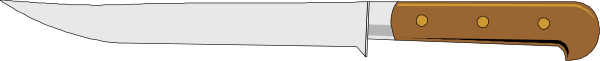 The image shows a knife with wooden handles placed on top of another object that is partially visible but appears to be made from metal; it's set against an indistinct background which does not provide any additional context about location, time period, etc.