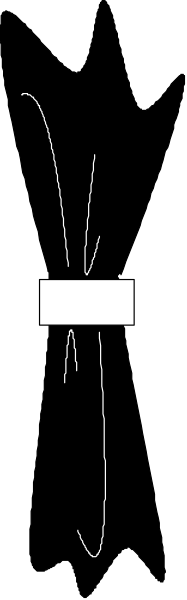 The image shows a black and white photo of two rectangles with different patterns on them placed side by side against an indistinct background.