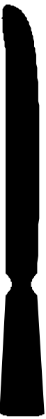 The image shows a gray background with two black vertical lines on either side of what appears to be an elongated rectangle in between them that is also rectangular but has rounded corners at both ends.