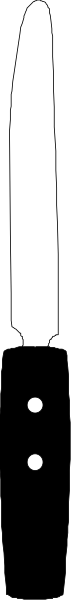 The image shows a simple black and white line drawing of two parallel lines with three dots on each side at equal intervals from one another.