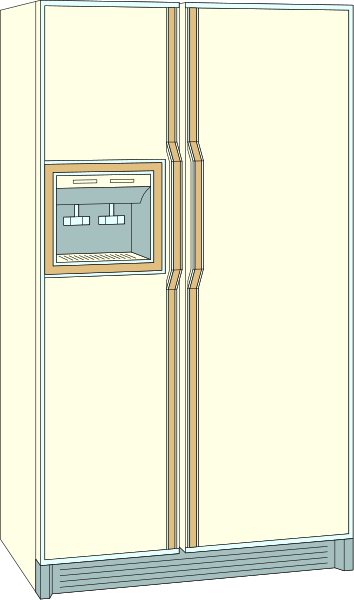 The image shows a white refrigerator with its door open to reveal an interior shelf inside it.