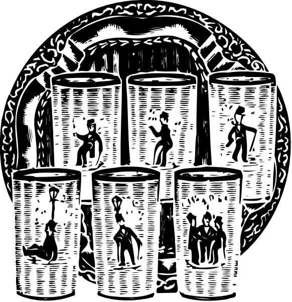 The images show a black and white pattern with various shapes that resemble an abstract design of some sort; it's difficult to discern any clear object, person, animal, action, or specific setting due to its abstraction.