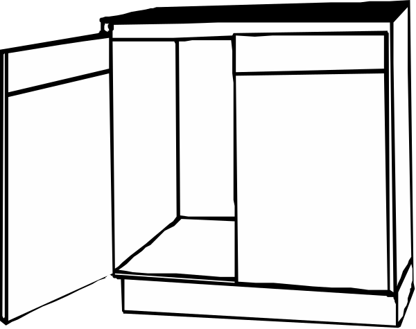 The black and white line drawing shows a simple room with four walls forming an enclosed space; there is no furniture visible within this image.