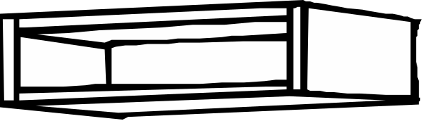 The black and white line drawing shows a simple house with two visible windows on its side wall.