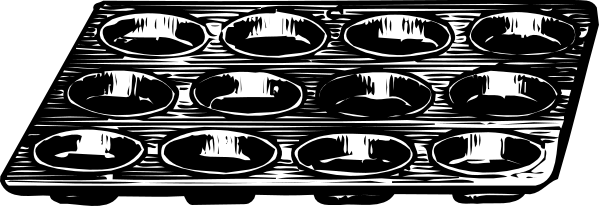 The image shows a tray with multiple cupcake liners on it against an indistinct background.