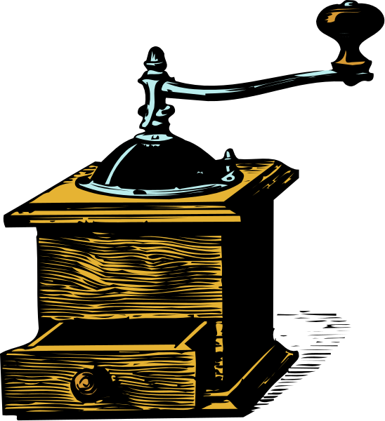 The black and white illustration shows a vintage record player with an old vinyl album on it next to a wooden box that has some sort of mechanism inside for playing music.