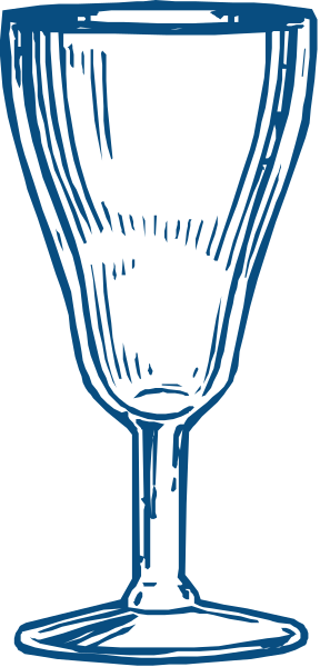 The image shows a wine glass with liquid inside it on top of an unseen surface.