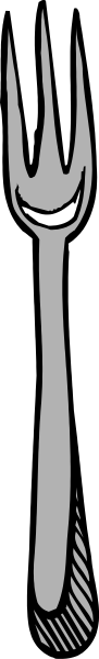 The image shows a fork with two tines on its left side against an abstract background that appears to be made up of lines in various directions creating patterns across it.