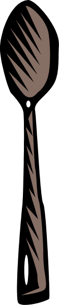 The image shows a person standing next to an open door with their back facing forward; there is no text present within this small clip-art picture.