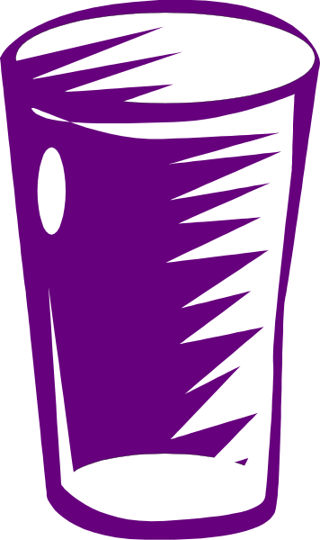 The image shows a purple cup with lines indicating its shape against a gray background.