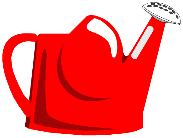 The image shows a red kettle with its lid open on top of an object that resembles water.