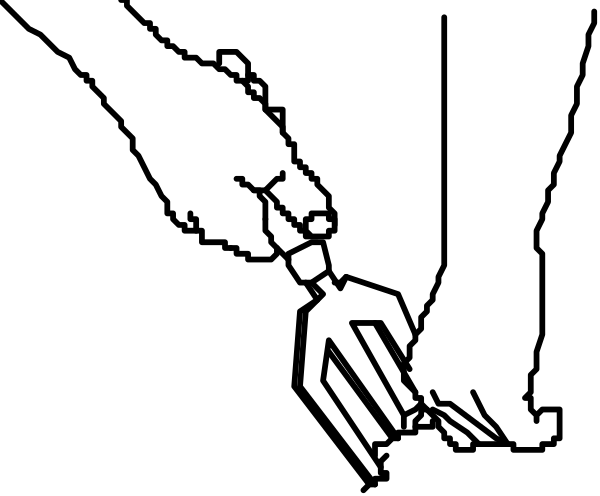 The image shows a simple black background with two white dots representing stars against it.